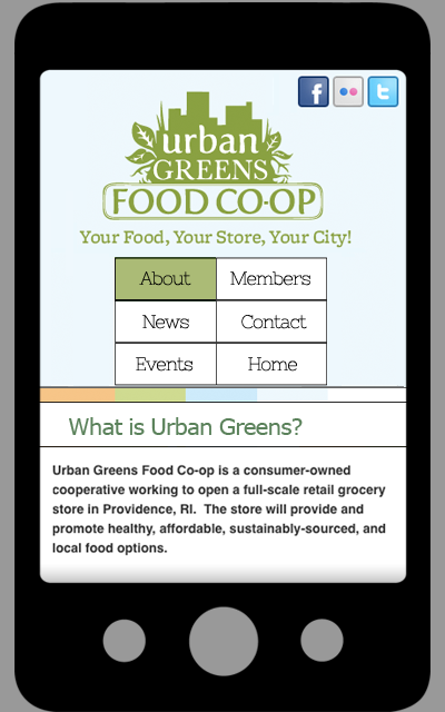 urban greens site mobile view